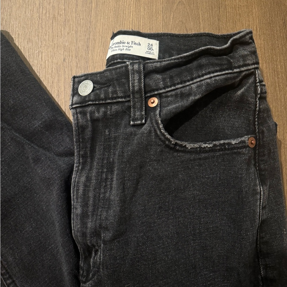 Abercrombie and Fitch Black Distressed Jeans